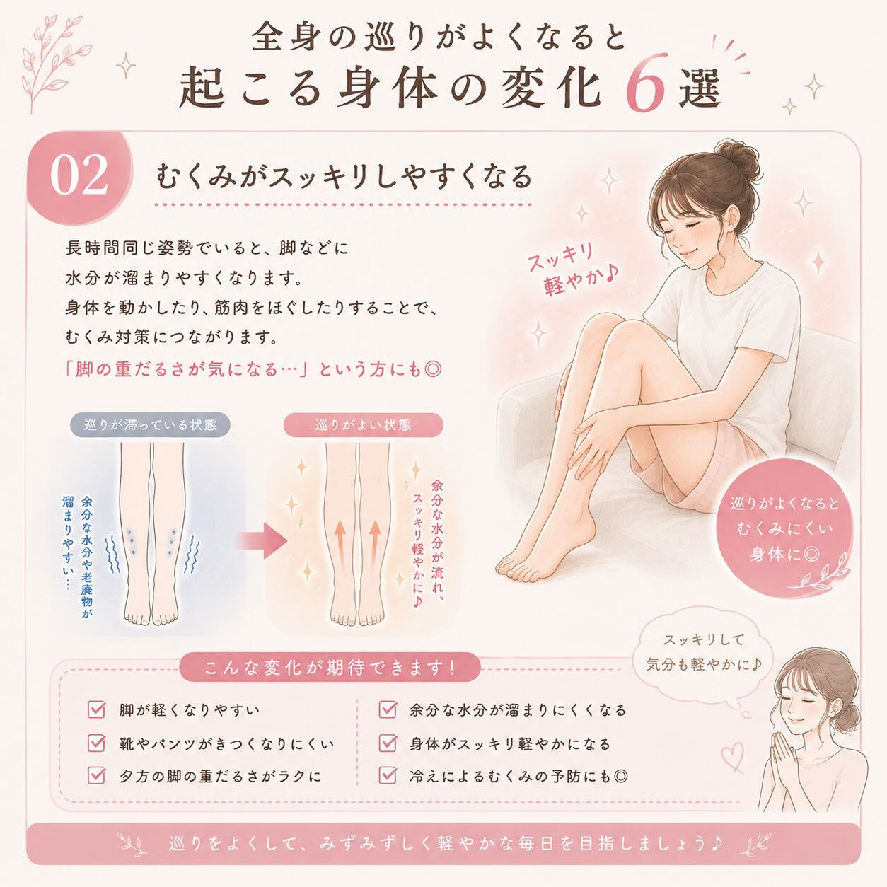 全身の巡りがよくなると起こる身体の変化🌿